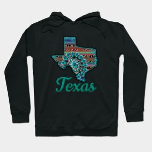 Turquoise Western  Texas Hoodie